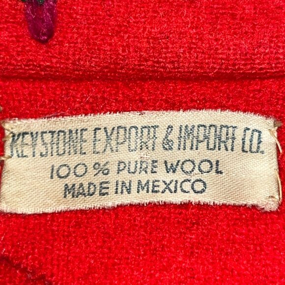 40'S VINTAGE KEYSTONE EXPORT WOOL MEXICAN EMBROIDERED TOURIST SOUVENIR JACKET - Picture 10 of 10